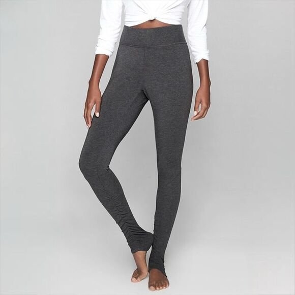 Athleta Women's Charcoal Gray Pull-On Restore Slim Ruched Leggings Size Small - Picture 1 of 6